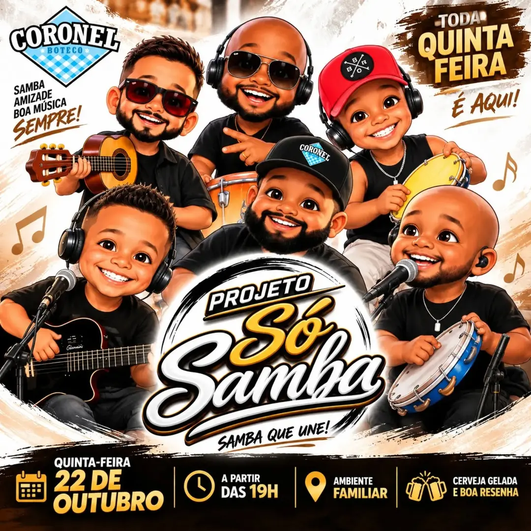 Flyer de Projeto Só Samba