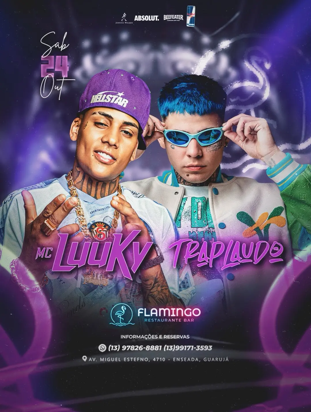 Flyer de MC Luuky e TrapLaudo