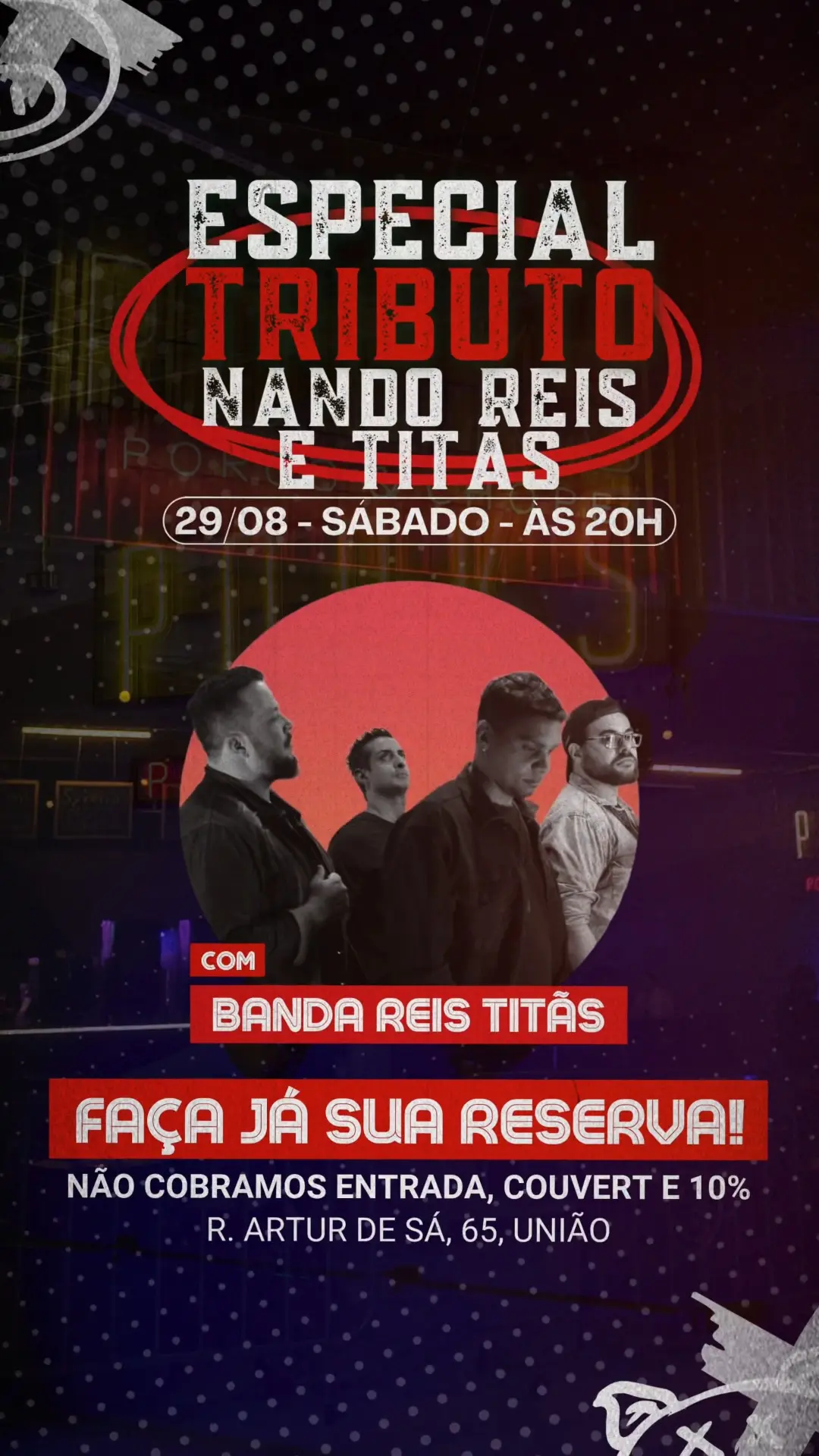 Flyer de Banda Reis Titãs