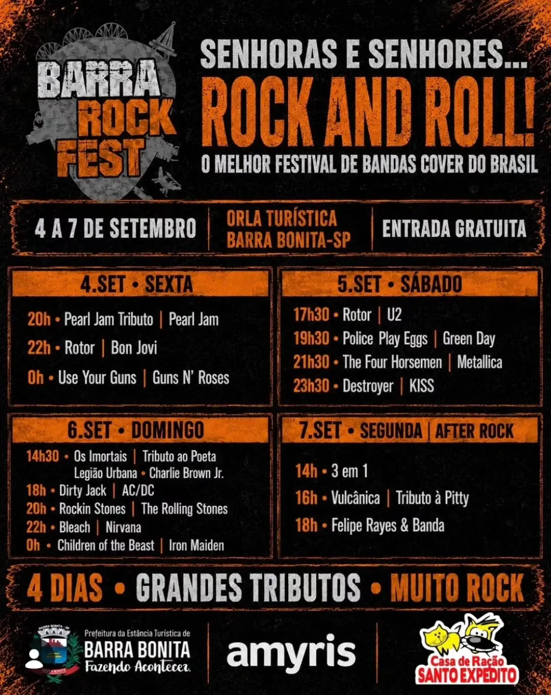 Flyer de Rolling Stones Cover, Dirty Jack e mais 5 artistas
