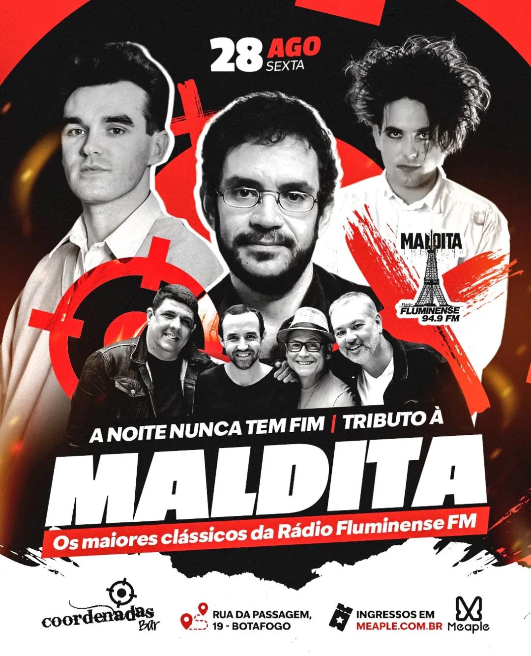 Flyer de Banda A Noite Nunca Tem Fim e Wagner Fester