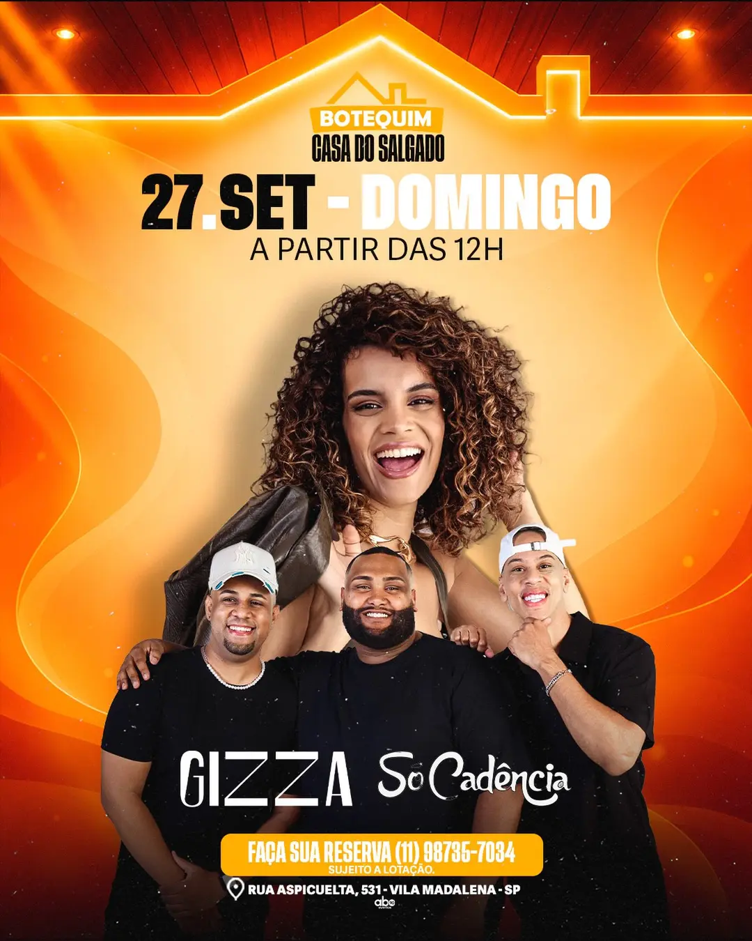 Flyer de Gizza e Grupo Só Cadência