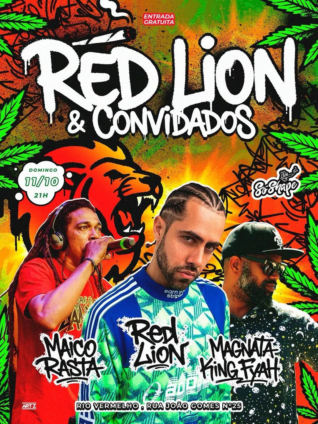Flyer de Red Lion, Magnata King FYA e Maico Rasta