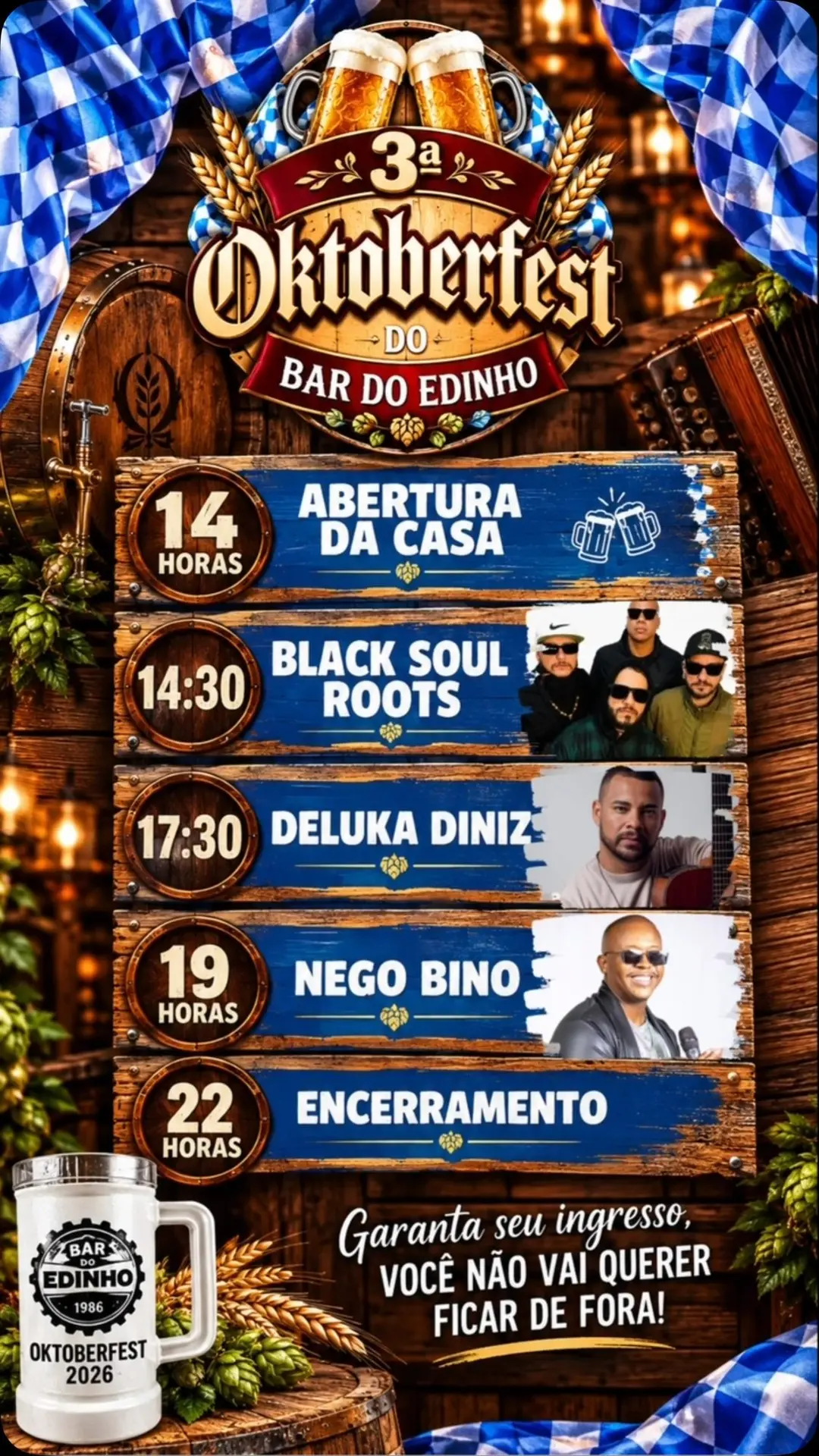 Flyer de Black Soul Roots, Nego Bino e Deluka Diniz