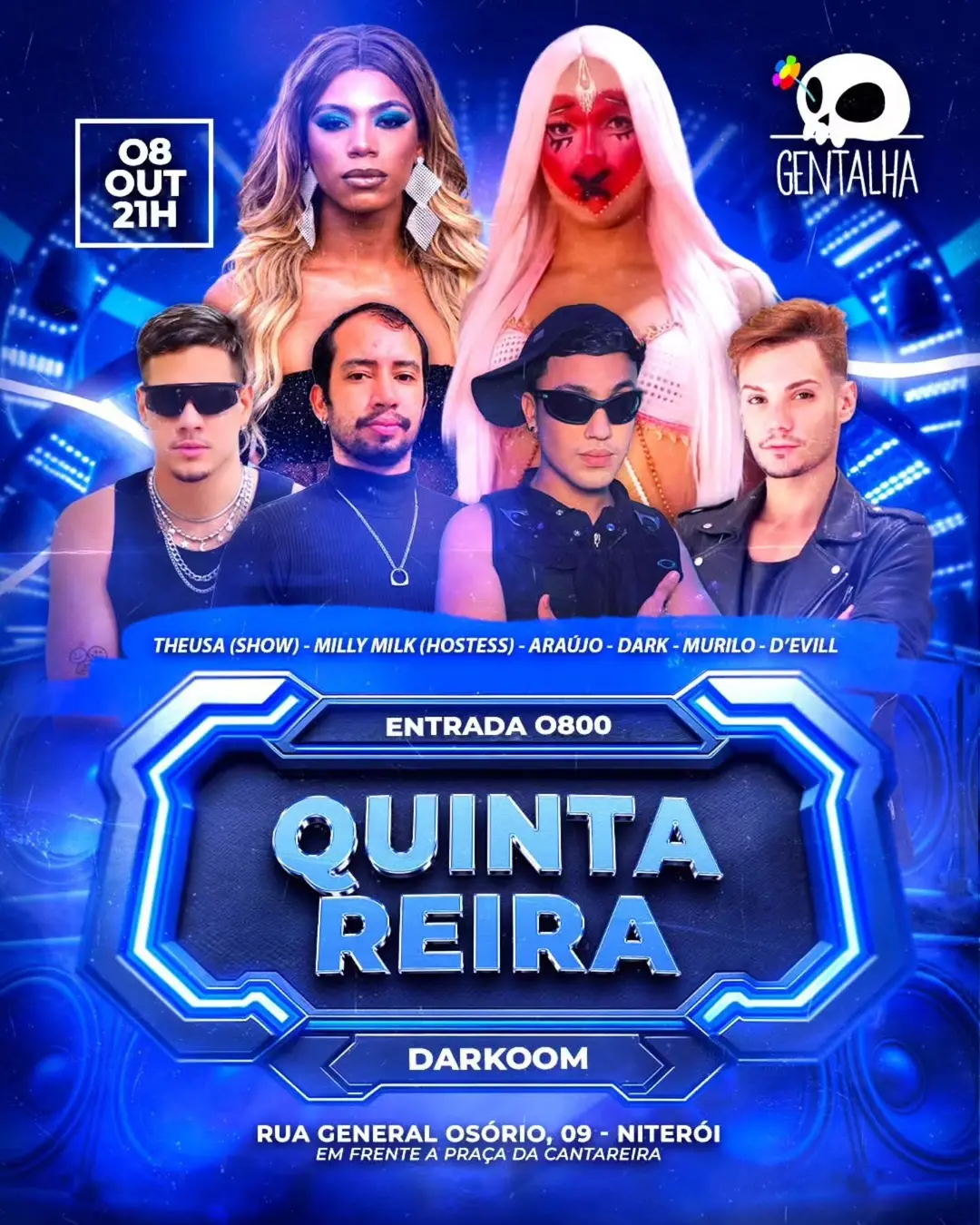 Flyer de DJs Araújo, Dark, Murilo Menacho e mais 3 artistas