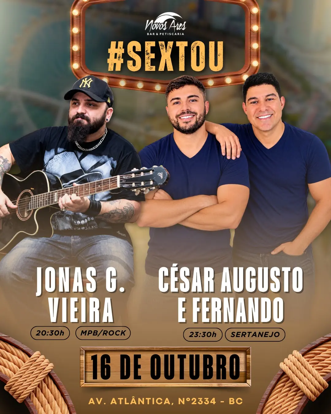 Flyer de Jonas G. Vieira e César Augusto & Fernando