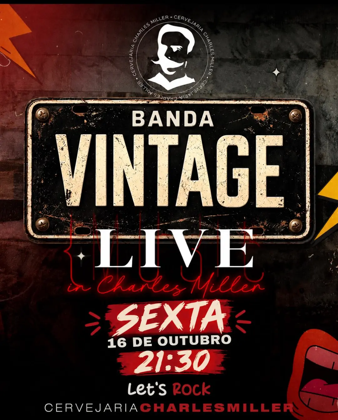 Flyer de Banda Vintage Live