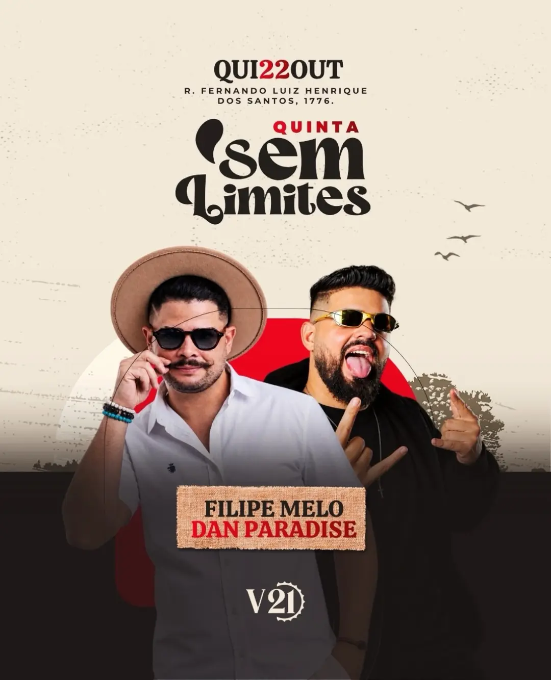 Flyer de Filipe Mello e Dan Paradise