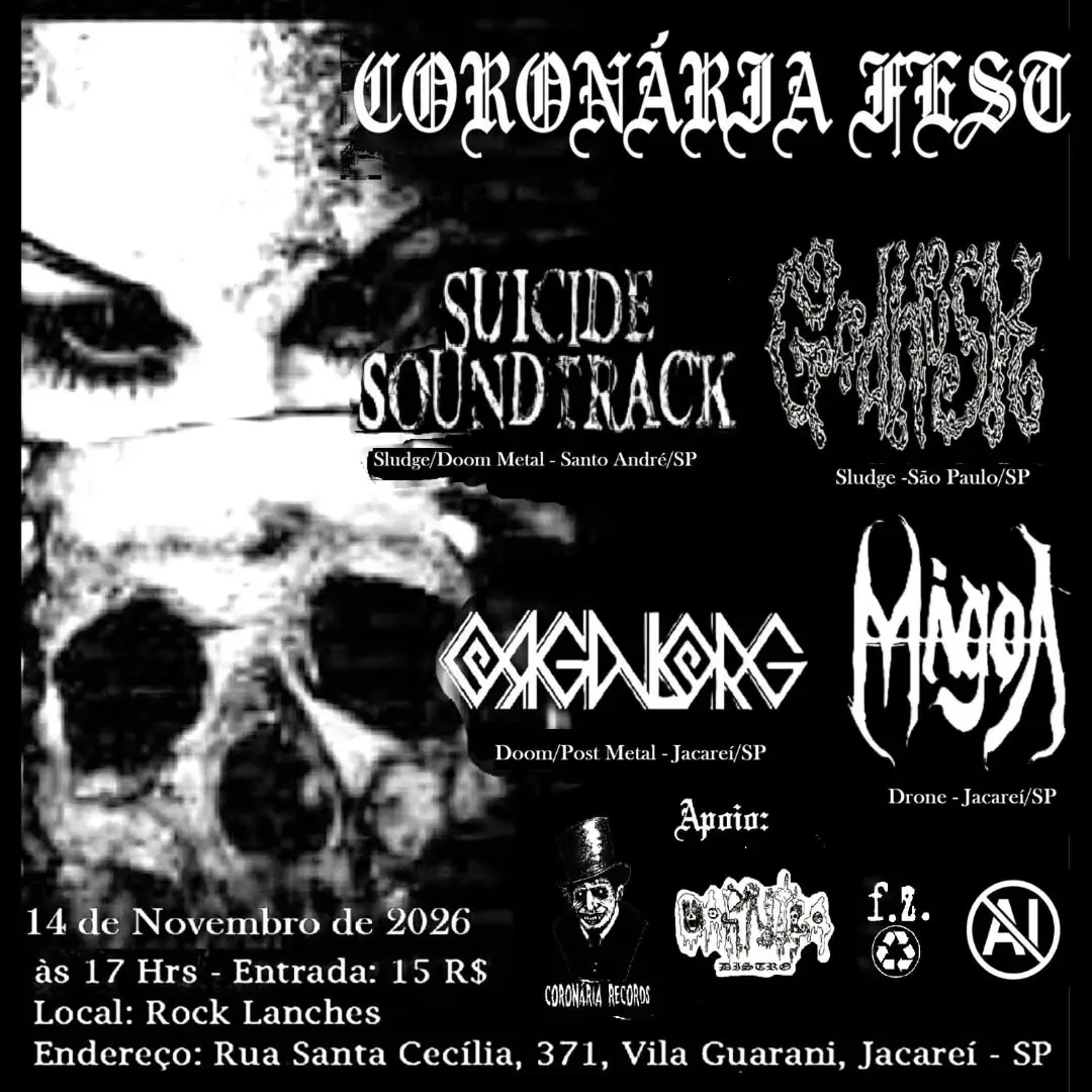 Flyer de Suicide Soundtrack, Mágoa e mais 2 artistas