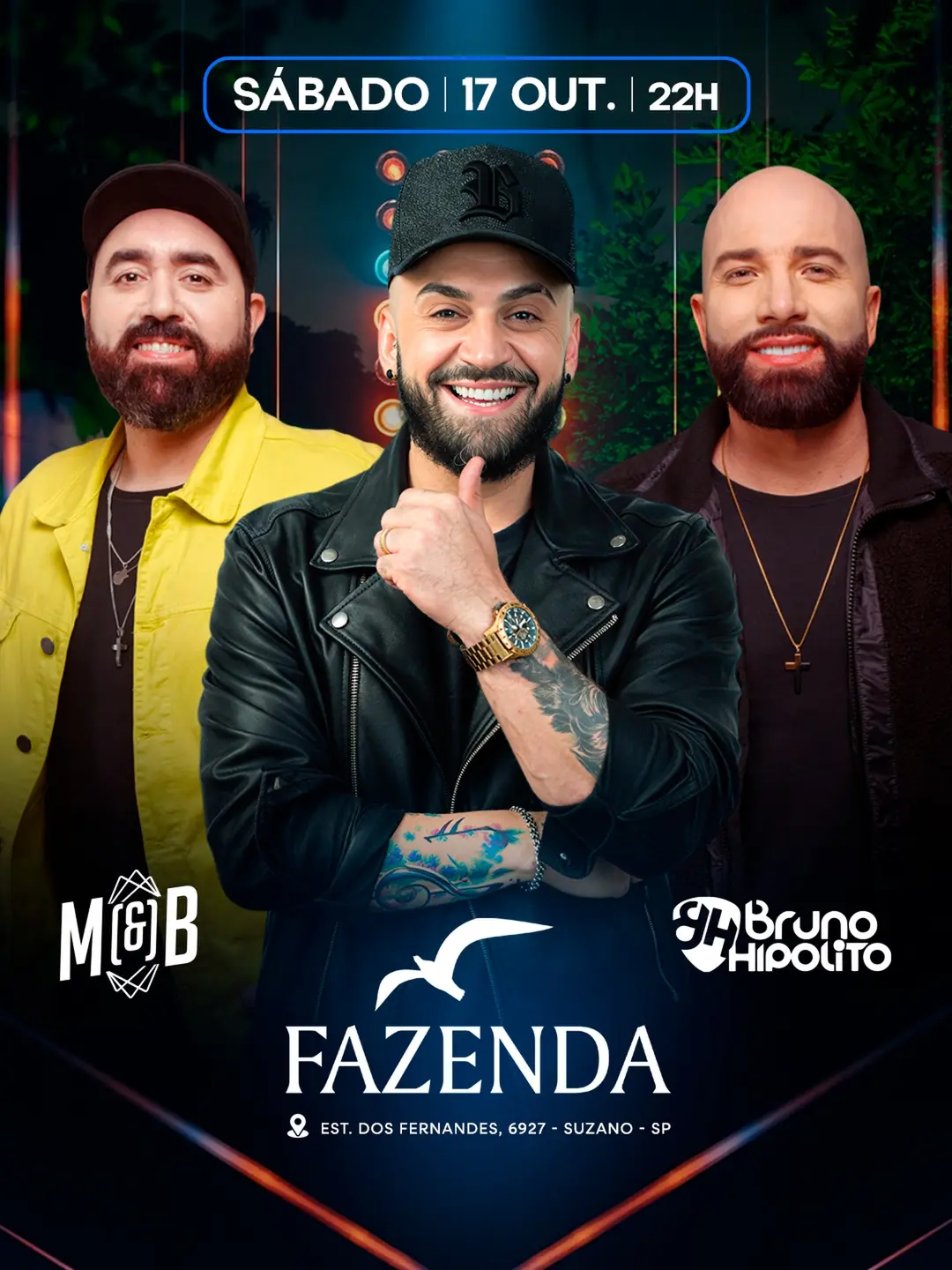 Flyer de Bruno Hipólito e Marcos e Bueno