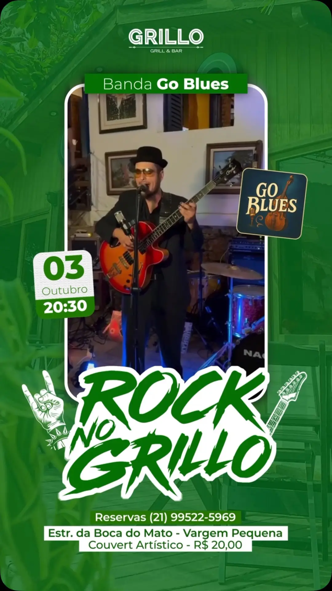 Flyer de Go Blues Trio e Breno Lopel