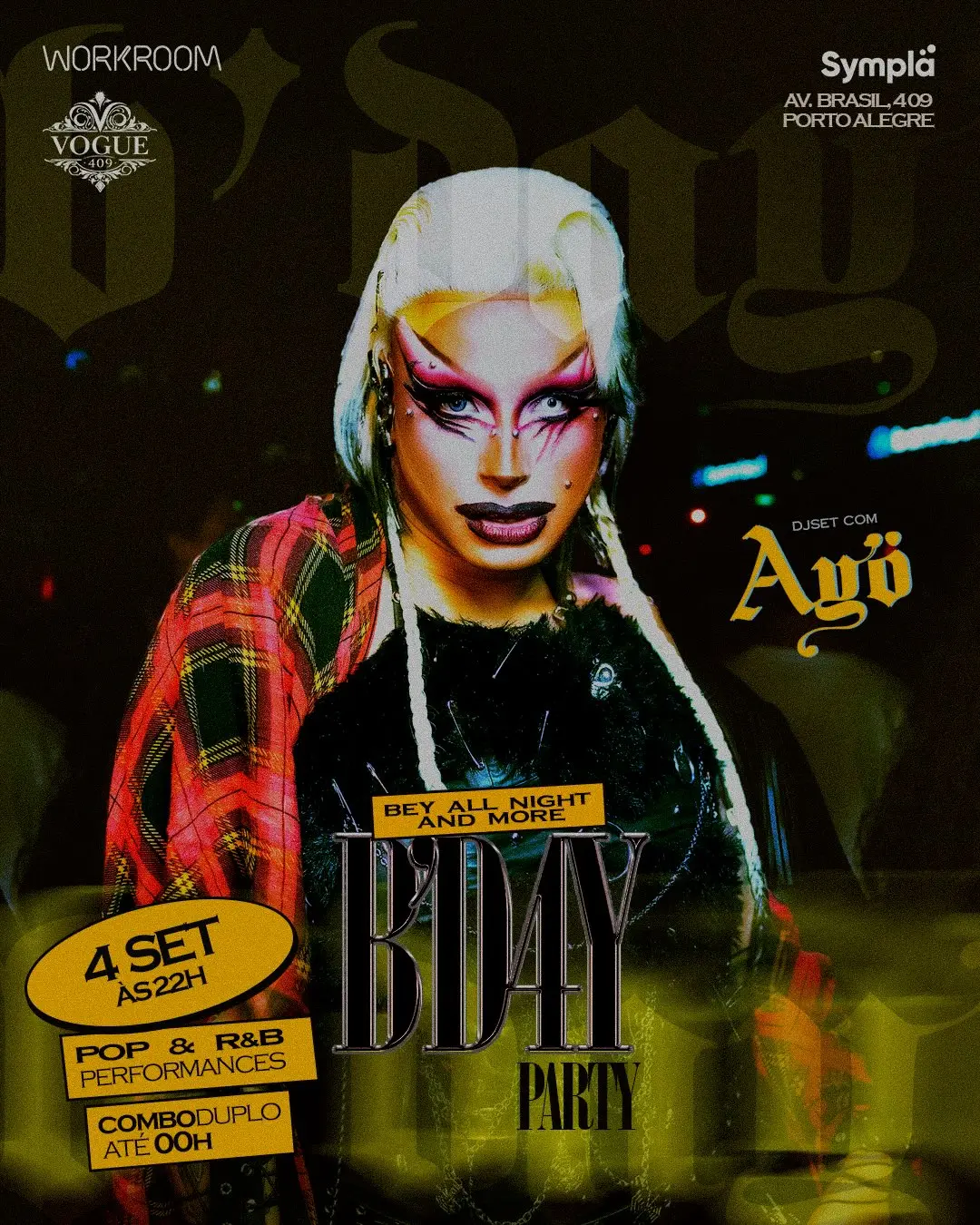 Flyer de Ayô, Vitória Oliveira, Bru Martins e mais 2 artistas