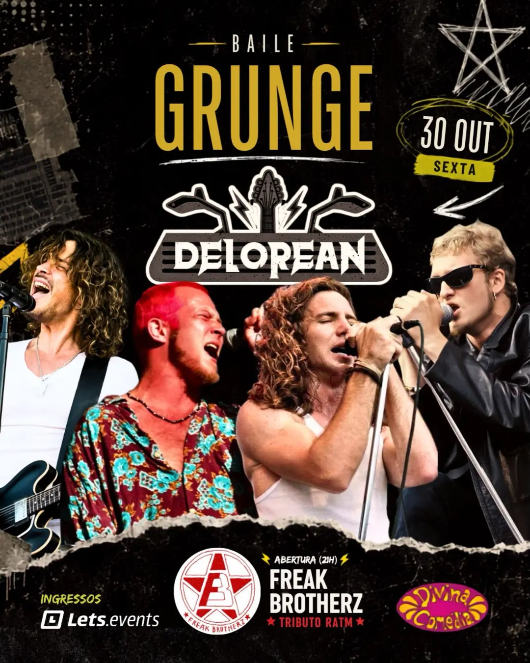 Flyer de Freak Brotherz e Delorean