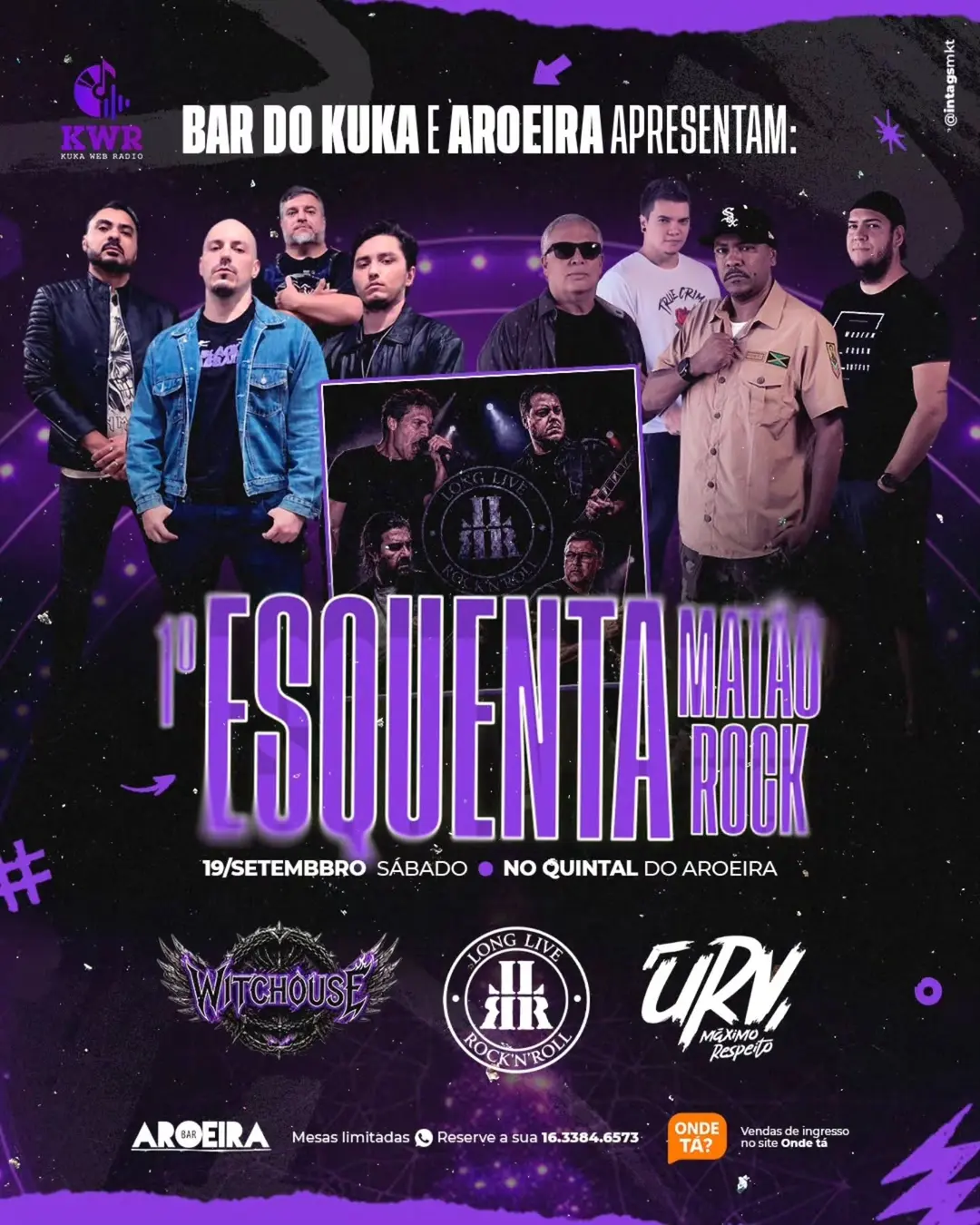 Flyer de Banda URV, Witchouse e mais 4 artistas