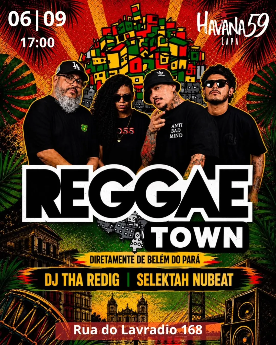 Flyer de Allan Casimiro, Tha Redig, Reggaetown e DJ Tha Redig
