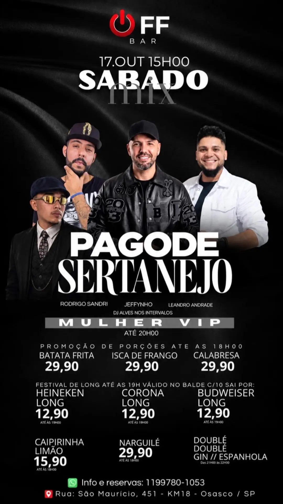 Flyer de RODRIGO SANDRI, JEFFYNH, Leandro Andrade e DJ Alves