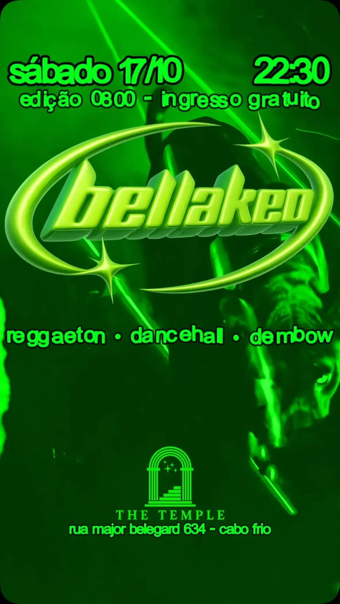 Flyer de Bellakeo, Cristal e Lucas Benitez