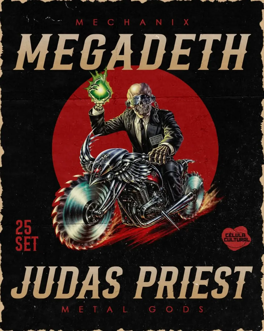 Flyer de Mechanix, Metal Gods e METAL