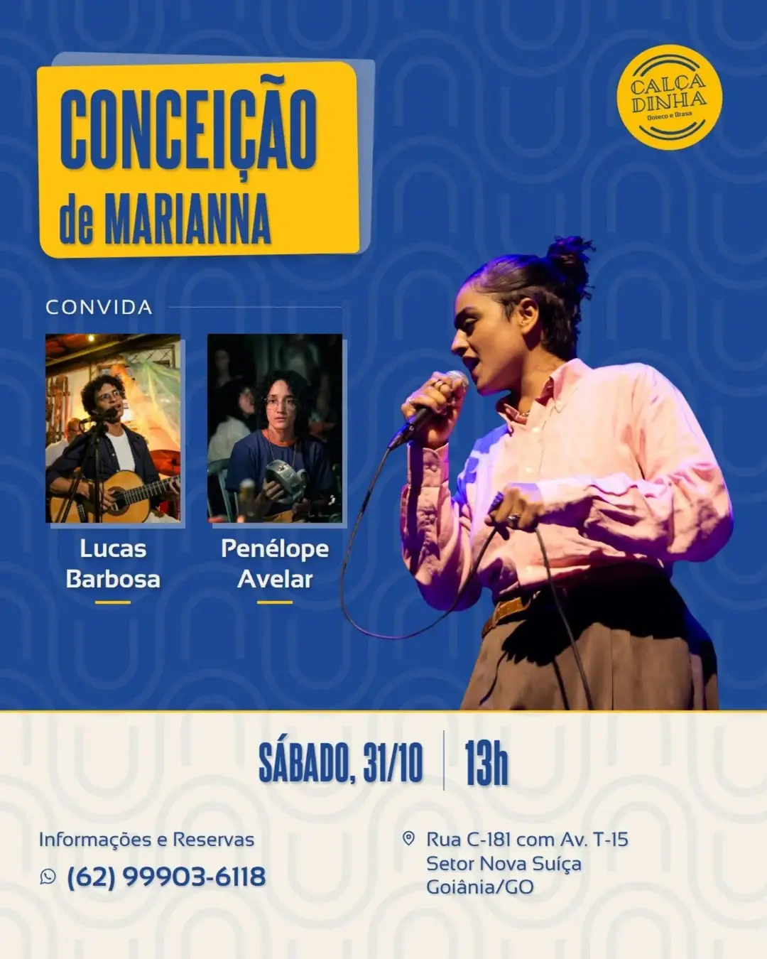 Flyer de Conceição de Marianna, Lucas Barbosa e mais 3 artistas