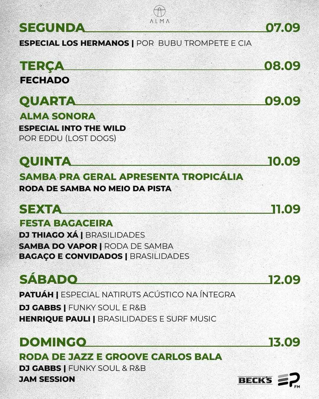 Flyer de DJ Gabbs, Banda Patuah e Henrique Pauli
