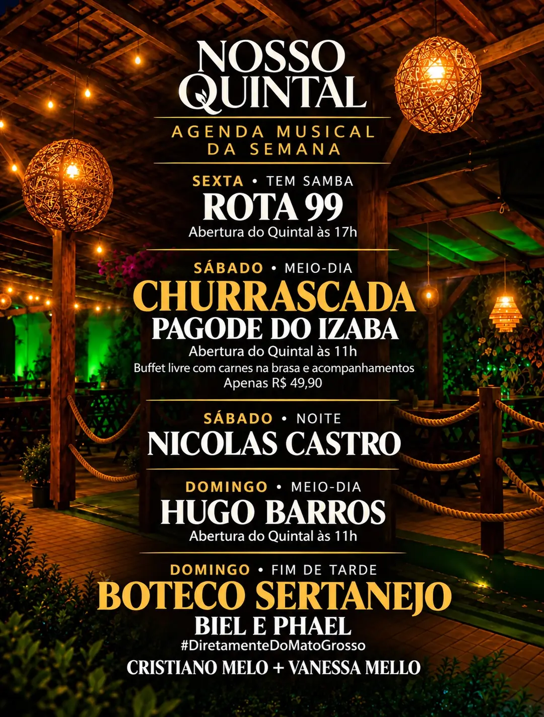 Flyer de Pagodizaba, Nicolas Castro e Pagode do Izaba