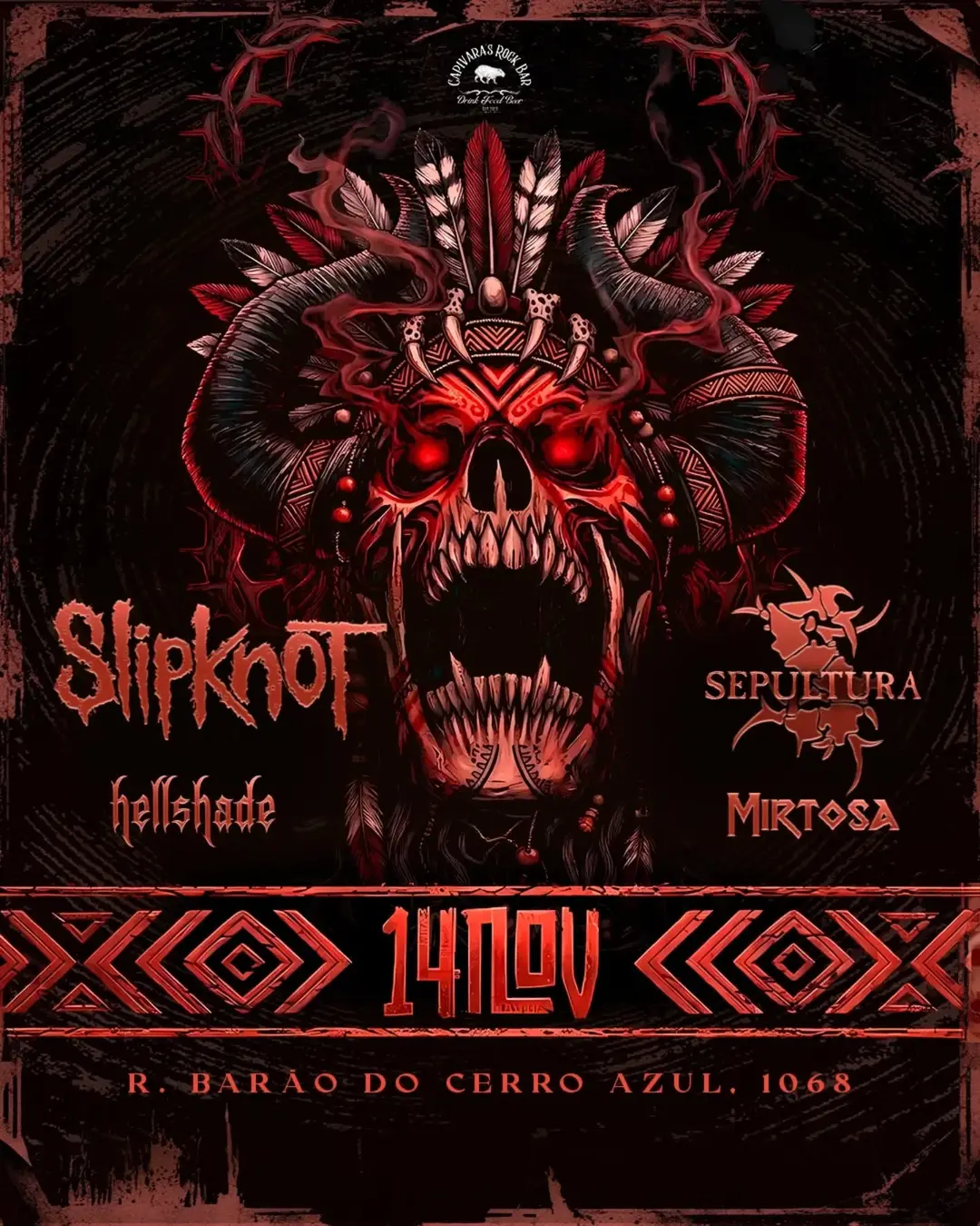 Flyer de Hellshade e Mirtosa