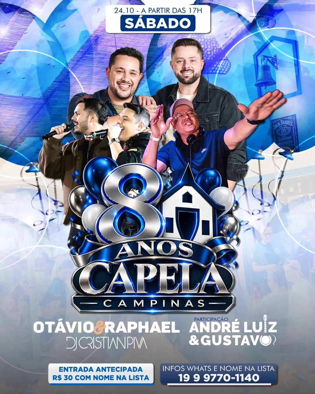 Flyer de Andre Luiz & Gustavo, OTÁVIO & RAPHAEL e mais 1 artista