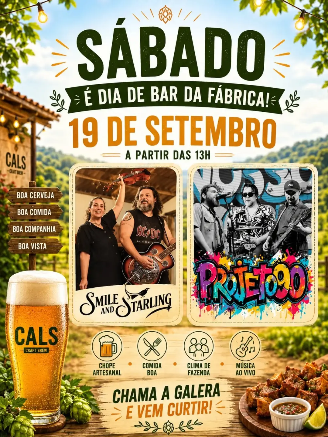 Flyer de Projeto 9O e Smile and Starling