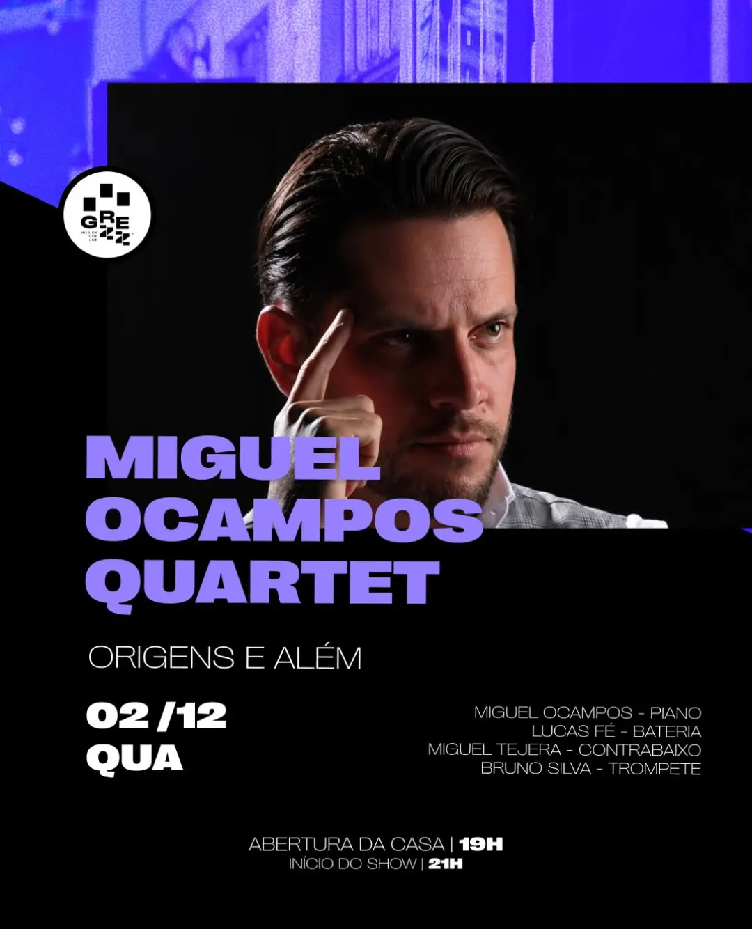 Flyer de Miguel Ocampos Quartet