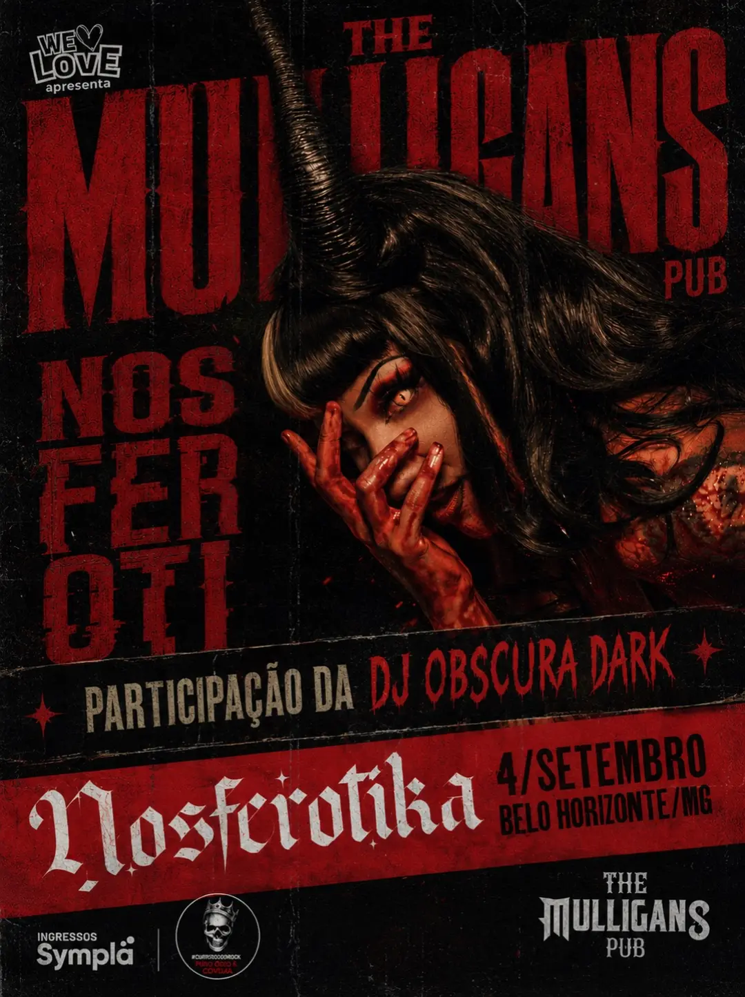 Flyer de Rubia - Nosferotika, Obscura Dark e mais 2 artistas