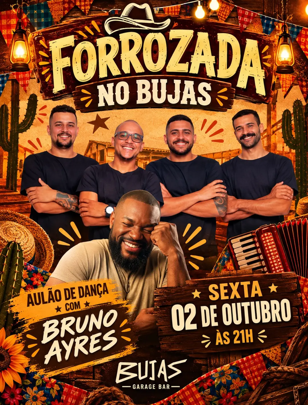 Flyer de Forrozada e Bruno Ayres