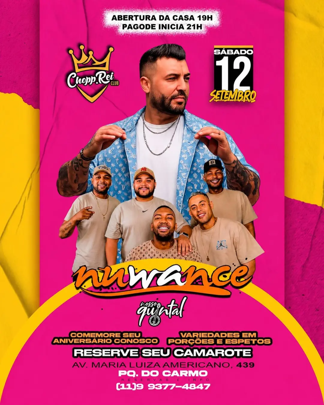 Flyer de Nuwance, Projeto Nosso Quintal e DJ Fael