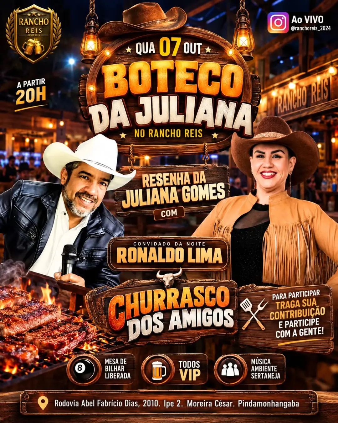 Flyer de Juliana Gomes e Ronaldo Lima
