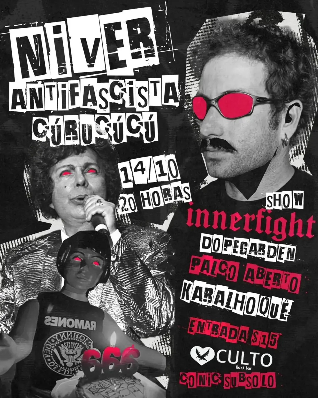 Flyer de Inner Fight, dopegarden e Karalhoke