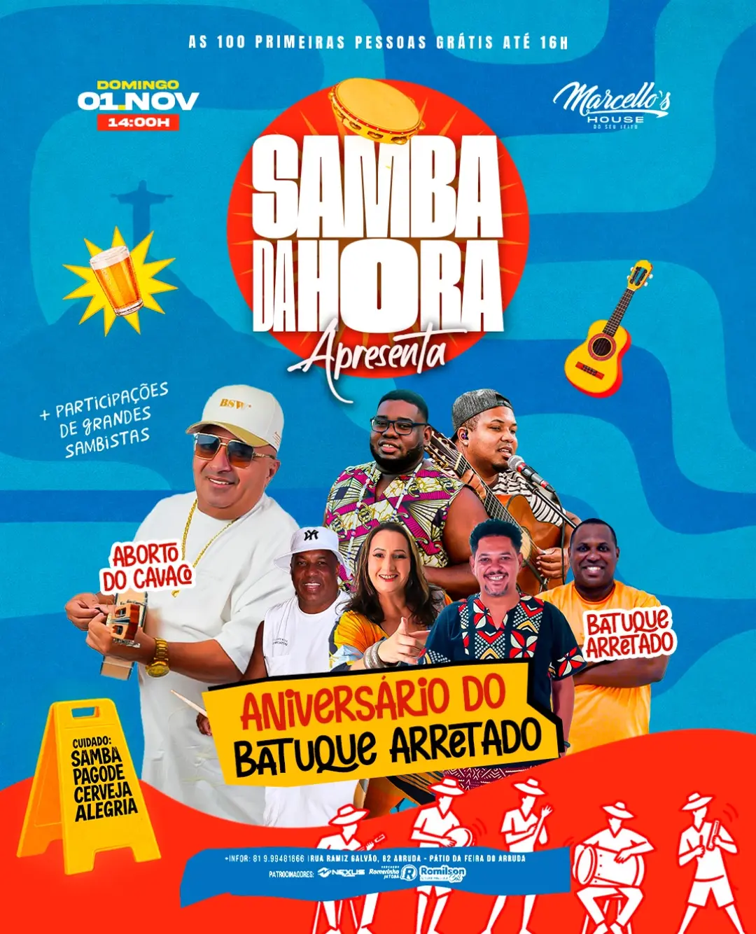Flyer de Aberto do Cavaco e Batuque Arretado