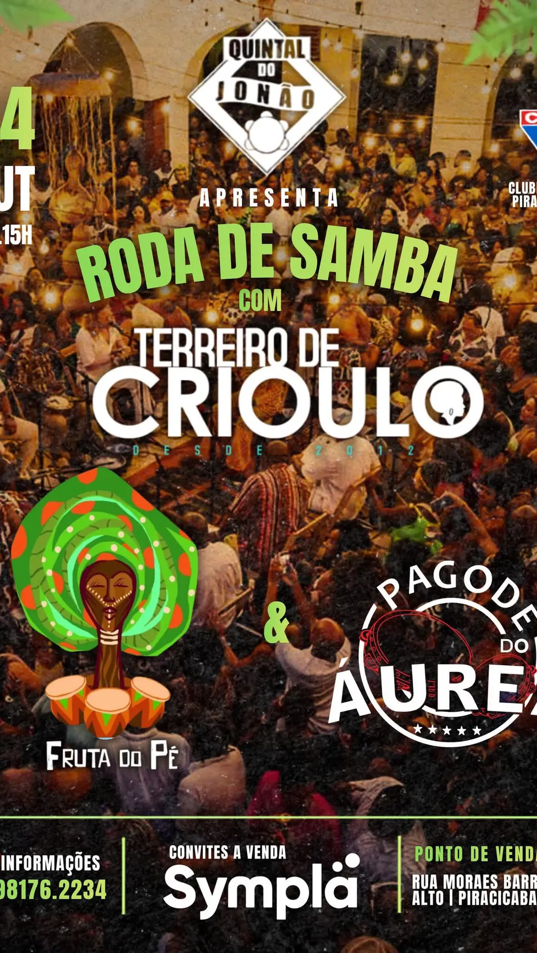 Flyer de Pagode do Áurea Oficial e mais 2 artistas