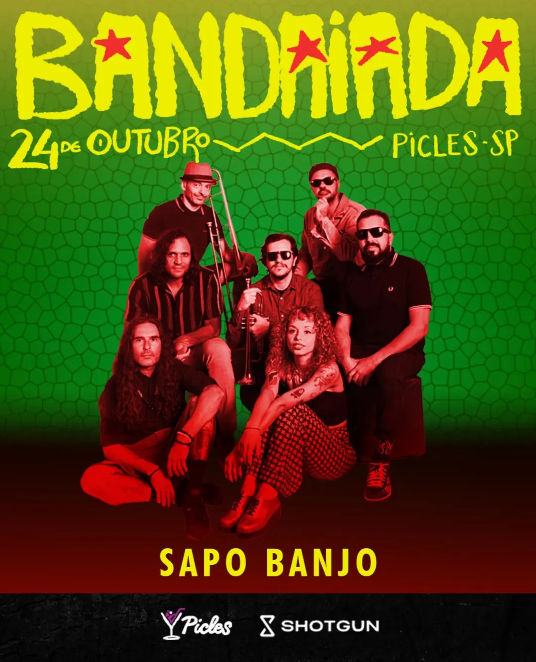 Flyer de Sapo Banjo, Flor Et e mais 5 artistas