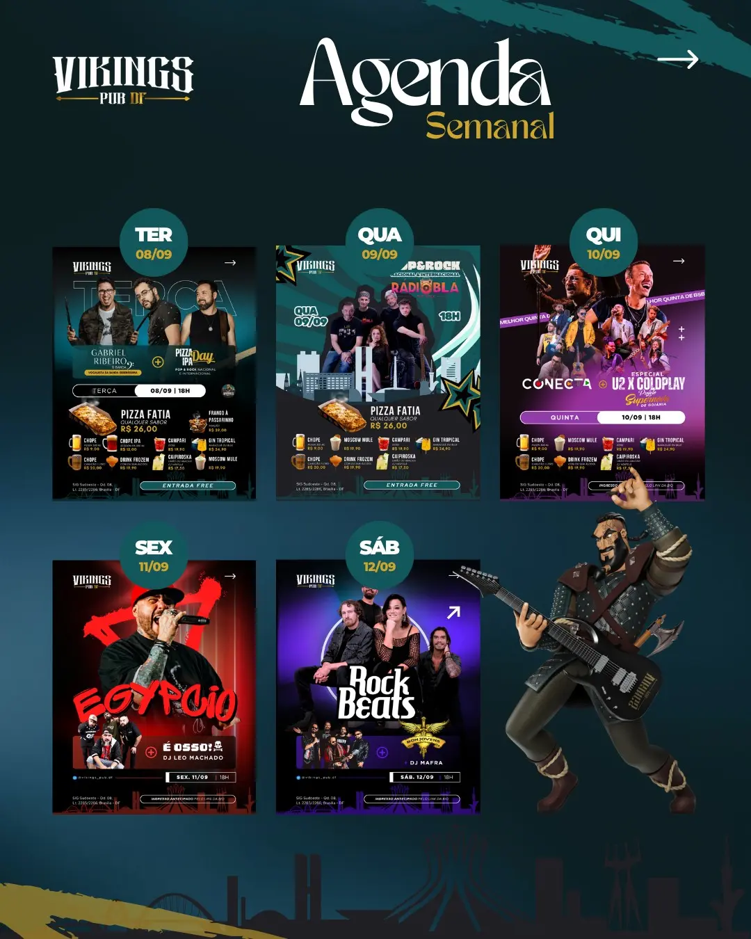 Flyer de Leo Machado, Banda É Osso e Egypcio