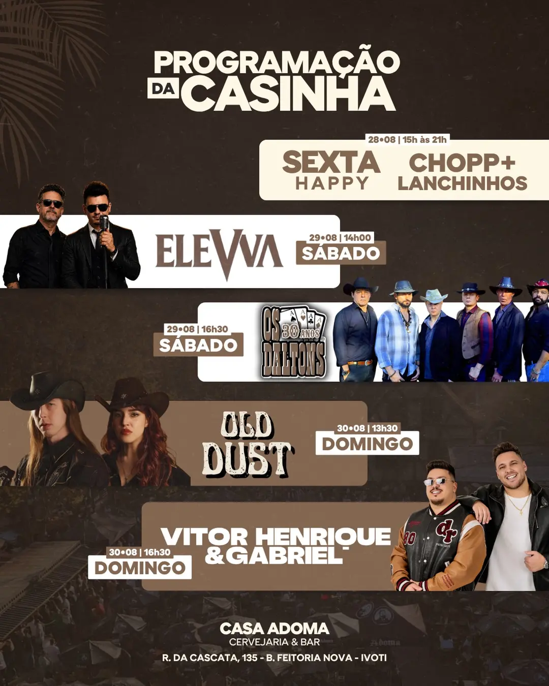 Flyer de Elevva e Os Daltons