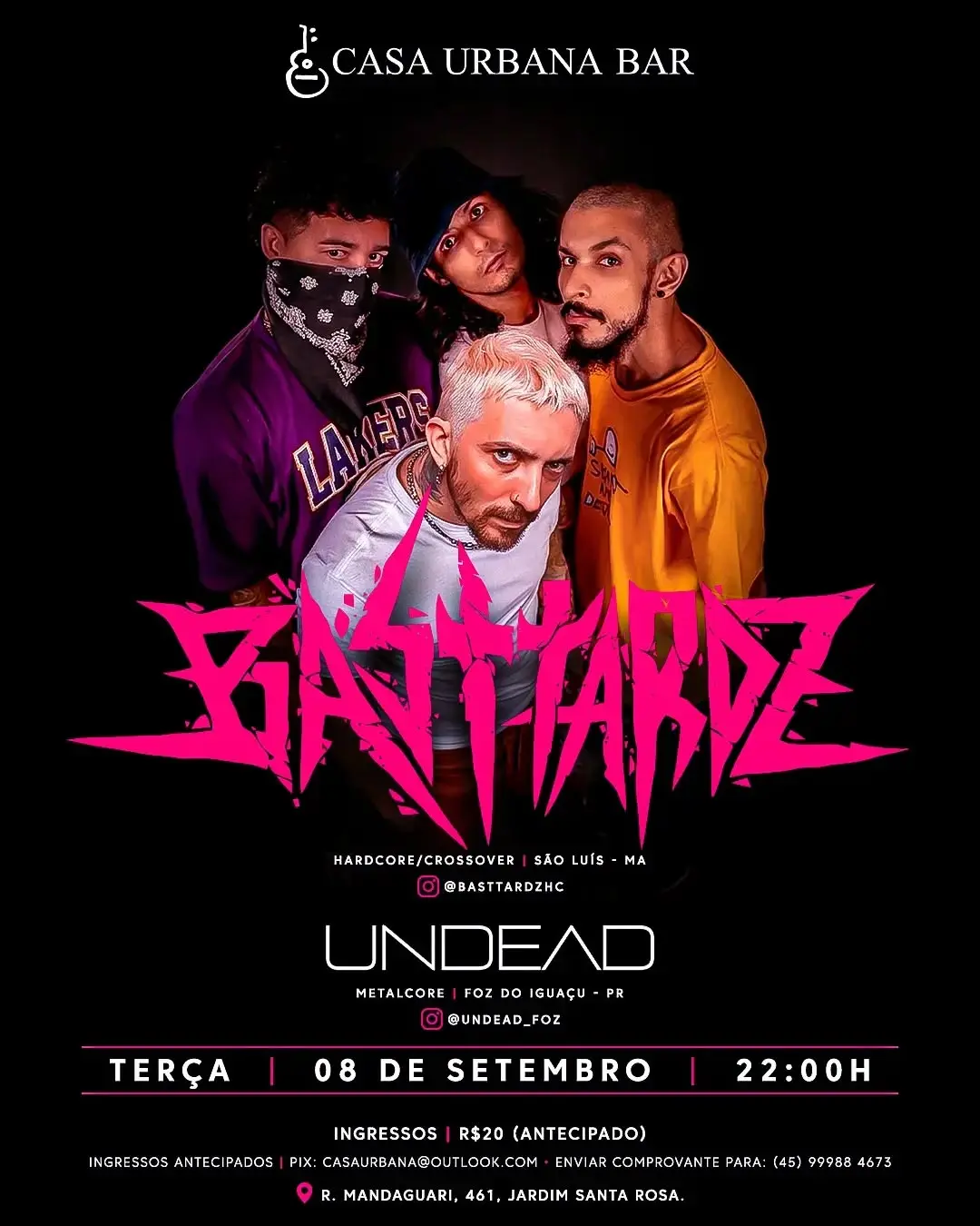 Flyer de Basttardz e Undead