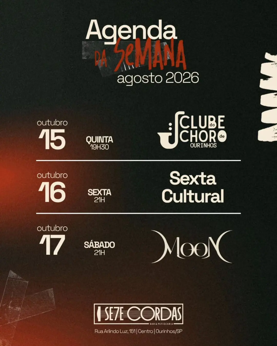 Flyer de Clube do Choro de Ourinhos
