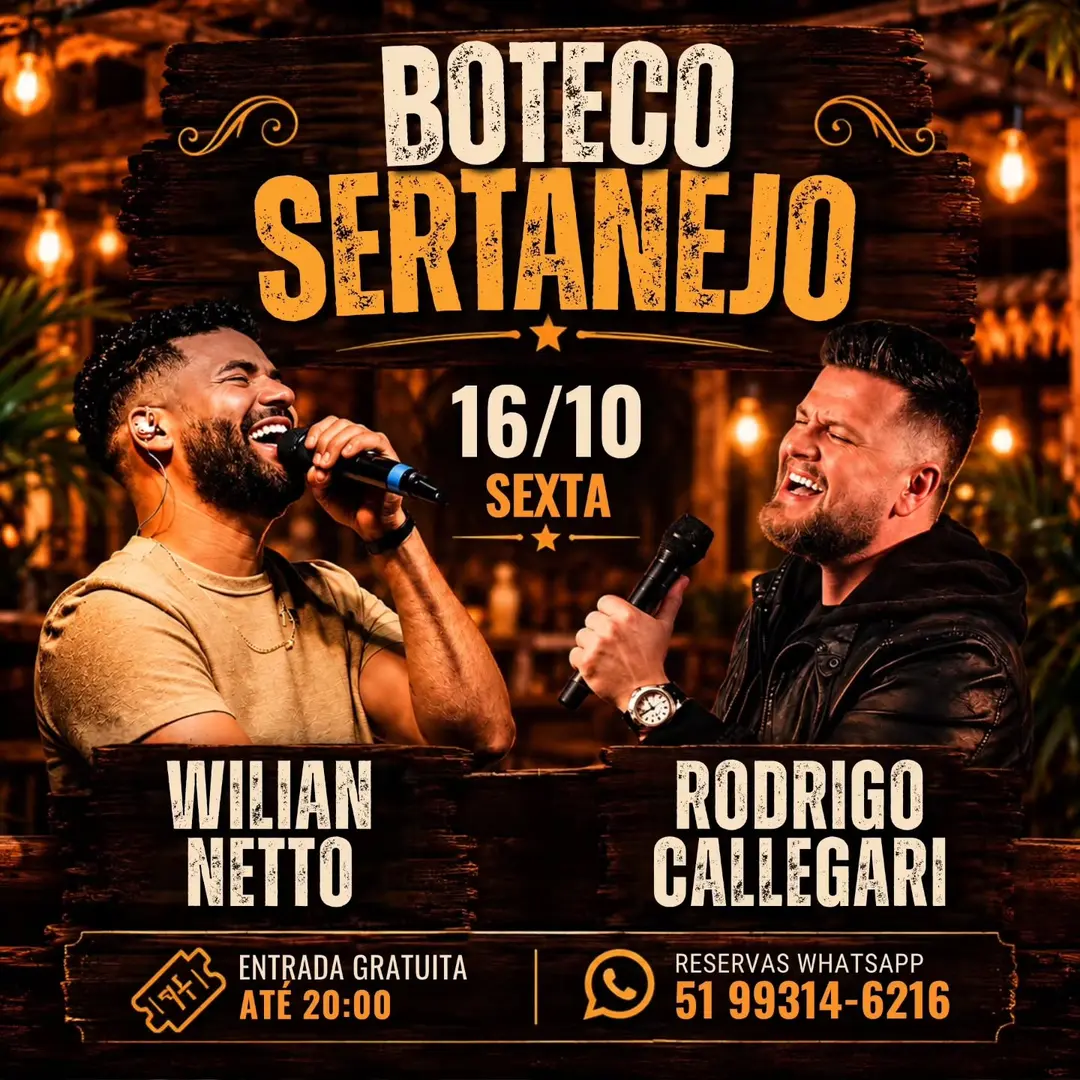 Flyer de Rodrigo Callegari e Wilian Netto