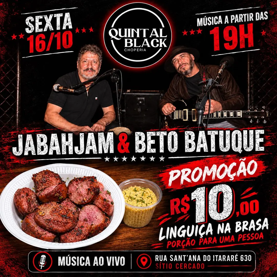 Flyer de JABAHJAM & BETO BATUQUE