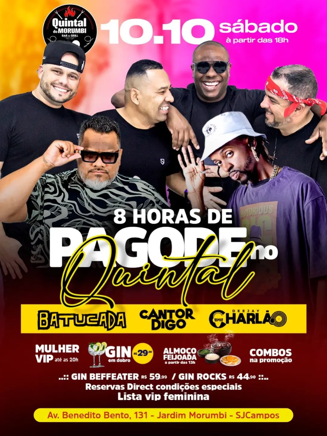 Flyer de Grupo Batucada, Digo Garcia e DJ Charlão