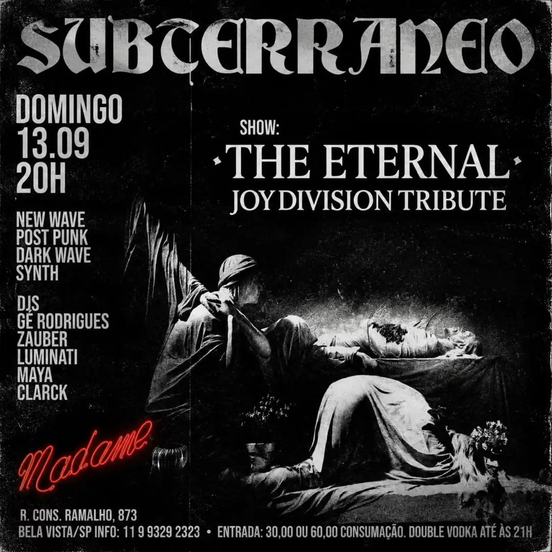 Flyer de The Eternal e The Eternal Joy Division Tribute