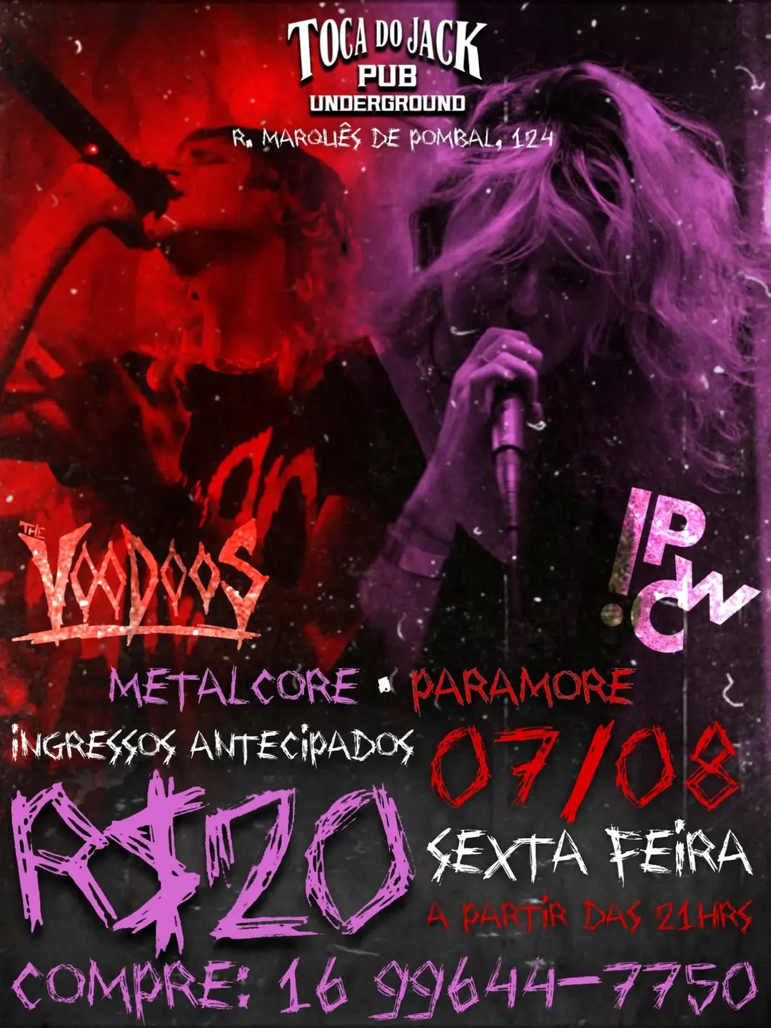 Flyer de The Voodoos, Pillow Chair e NoFriend