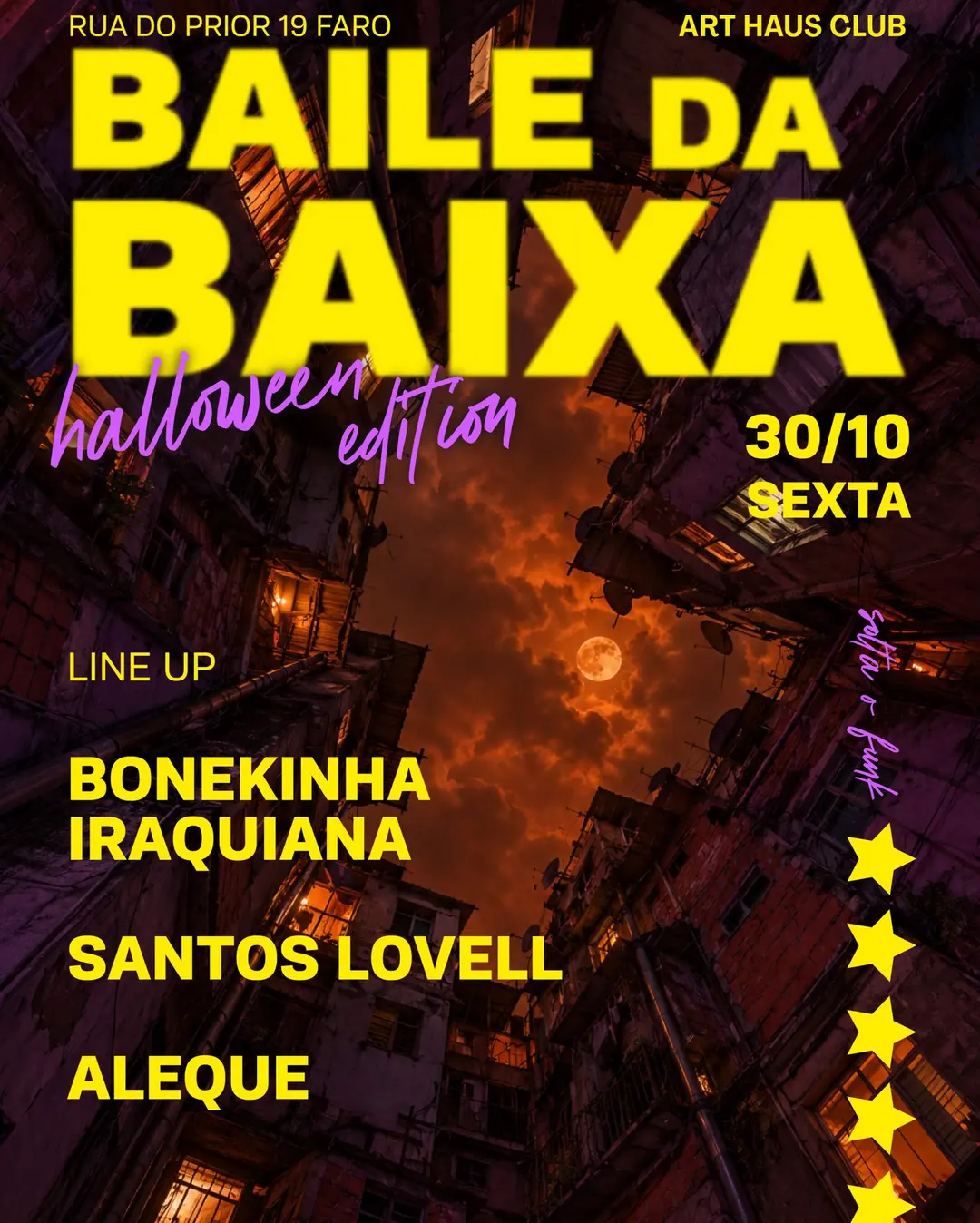Flyer de Letícia Colares, Santos Lovell e Aleque