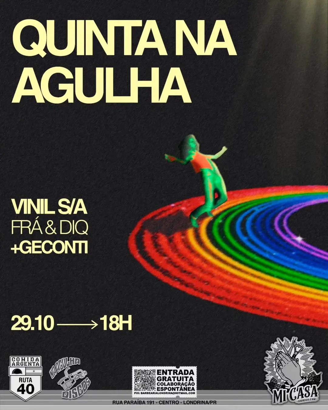 Flyer de Veiga, Dj Diq, Gustavo Conti e DJ Fra