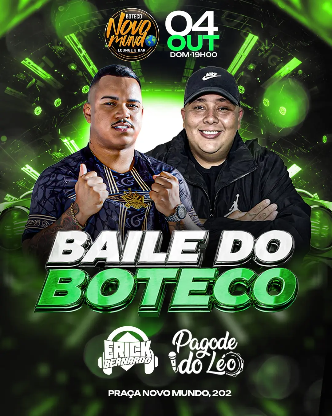 Flyer de Leandro Silva Cruz e DJ Erick Bernardo