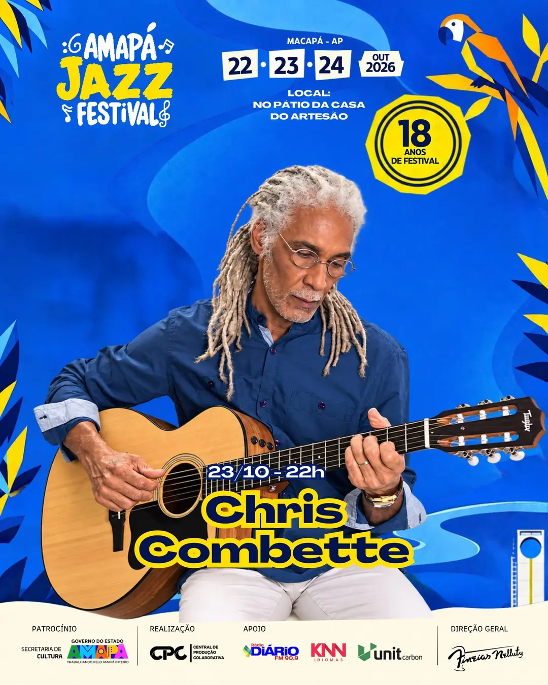 Flyer de Chris Combette, AmaJazzon e mais 2 artistas